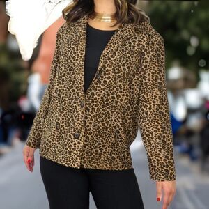 Y2K animal leopard print‎ jacket blazer
